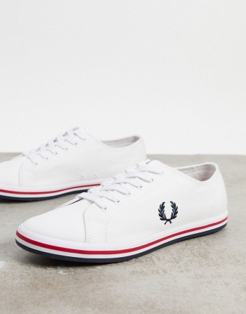 Fred Perry Kingston Canvas Plimsolls With Contrast Sole Bijele - Muške Tenisice | 92475TXSP